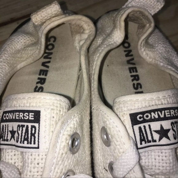 Converse Chuck All Star Shoreline Natural White/Cream Woven Low Tops - Picture 3 of 4